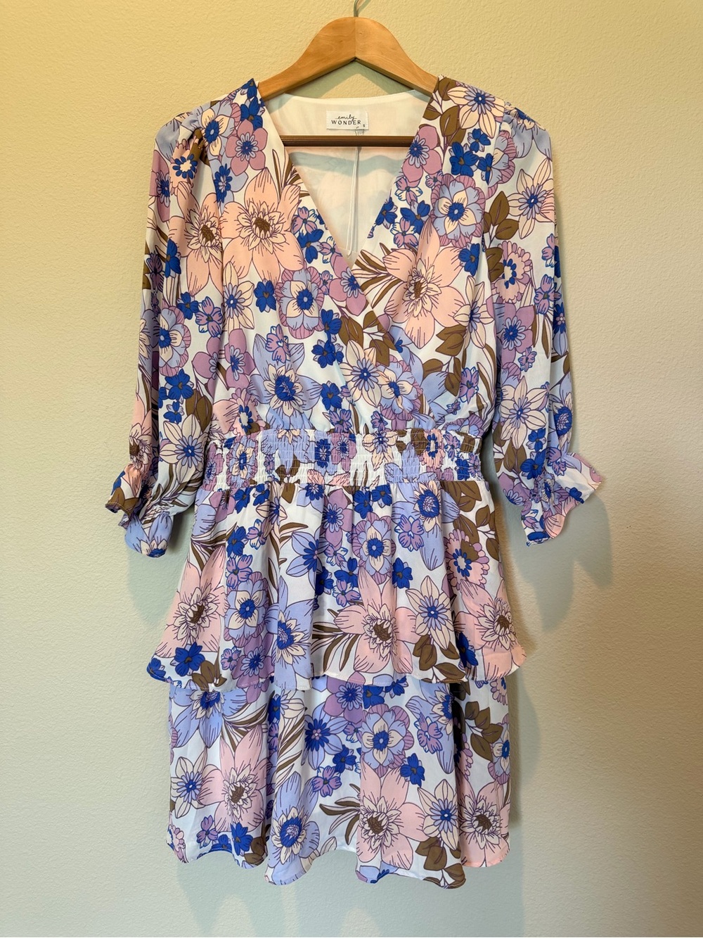 Emily Wonder Floral Tiered Dress Size S NWT #0035